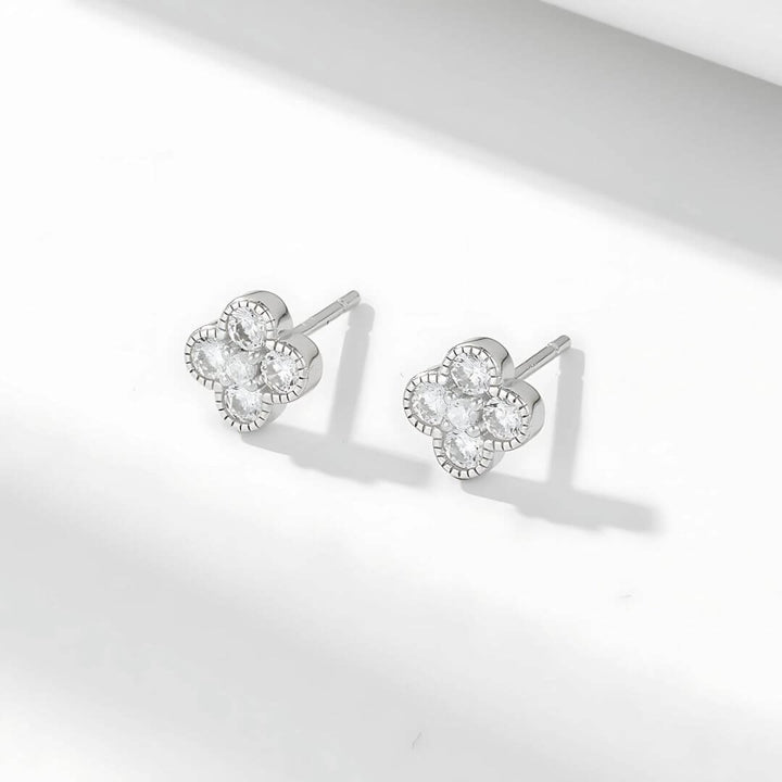 Four Leaf Clover Crystal Pendant Earrings