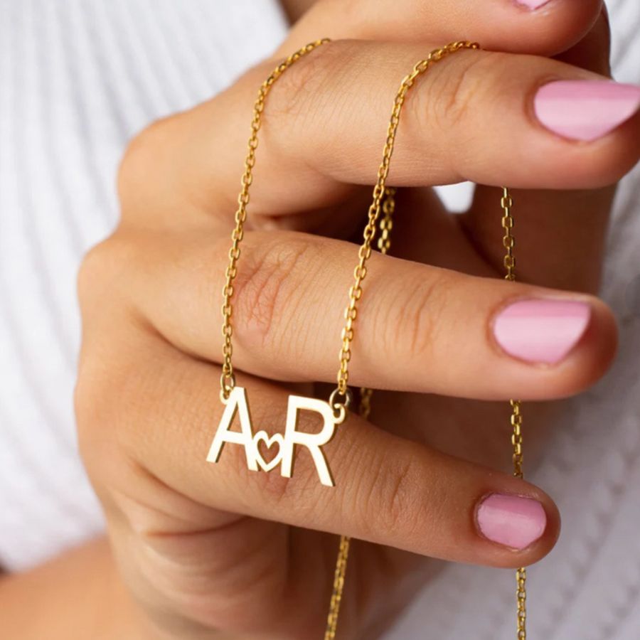 Personalised Kara Heart Initial Necklace