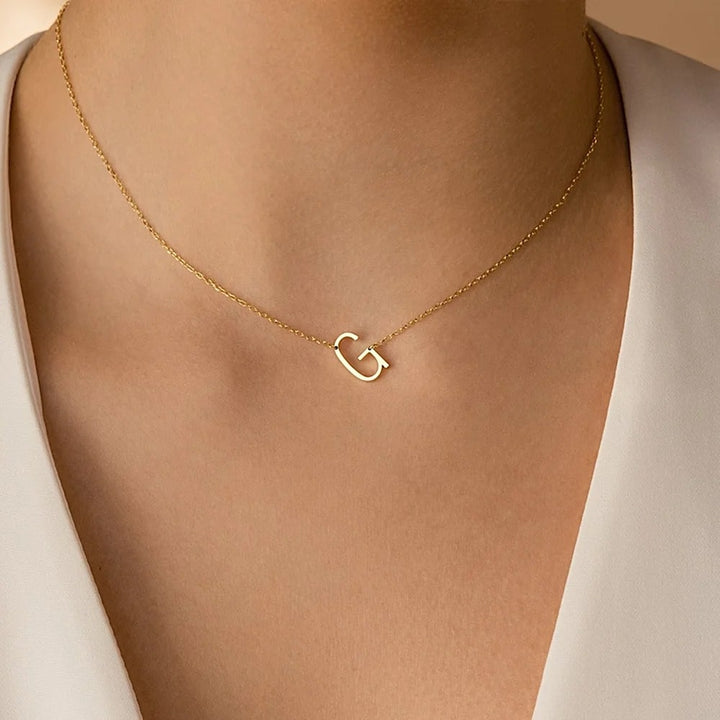 Personalized Sutton Side Initial Necklace