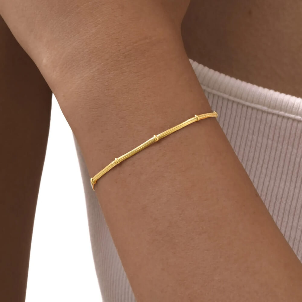 Serinna Snake Chain Bead Bracelet