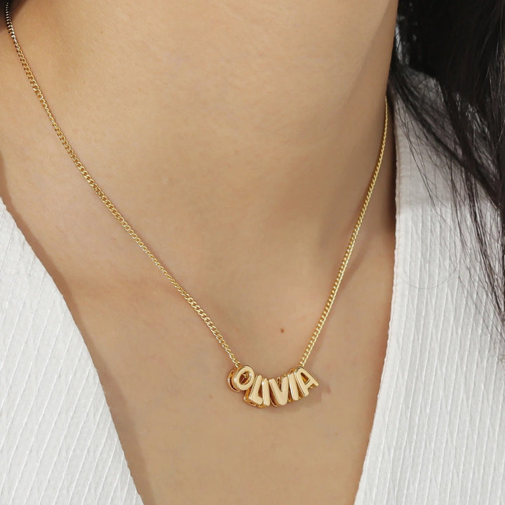 Personalised Zelina Bubble Name Necklace