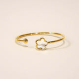 Cia Five Leaf Clover Adjustable Solid Bangle