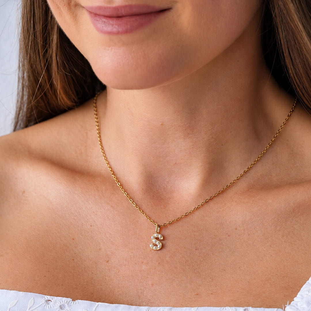 Personalised Mila Pearl Initial Necklace